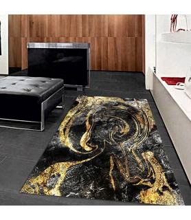 Gold Tumbled Pattern Digital Printed Carpet